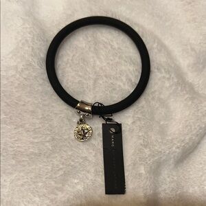 Marc By Marc Jacobs Black Bracelet with Silver Charm
